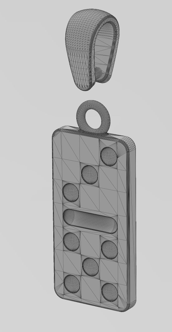 Domino pendant and charm 3D print model_13