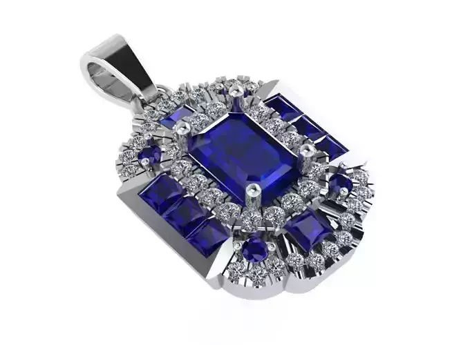Sapphire Diamond Pendant 1179