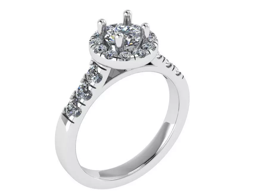 Round Halo Ring 1190 3D print model_0