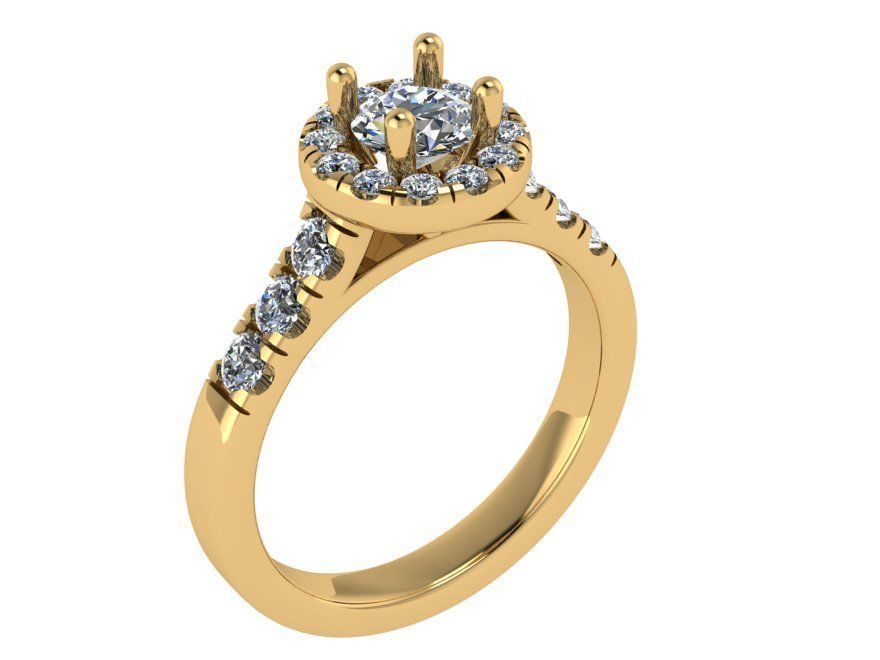 Round Halo Ring 1190 3D print model_1