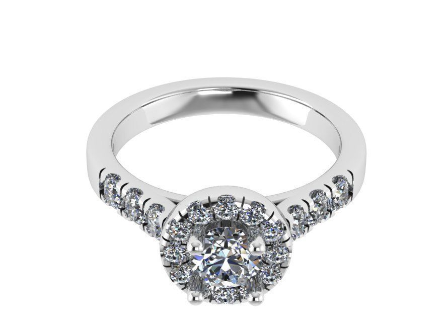 Round Halo Ring 1190 3D print model_2