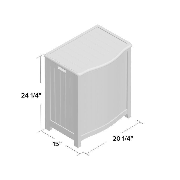 Wood Laundry Hamper with Handles 3D model_1