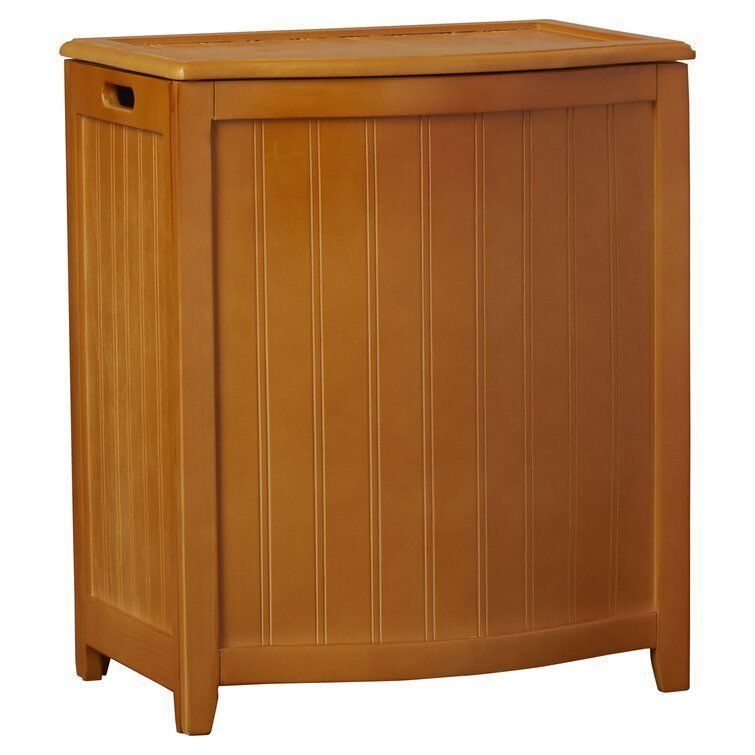 Wood Laundry Hamper with Handles 3D model_2