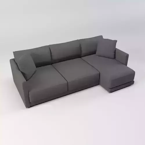 Gather arm wide chaise sectional sofa
