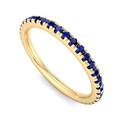 Eternity blue sapphire Diamond Wedding band 3D print model