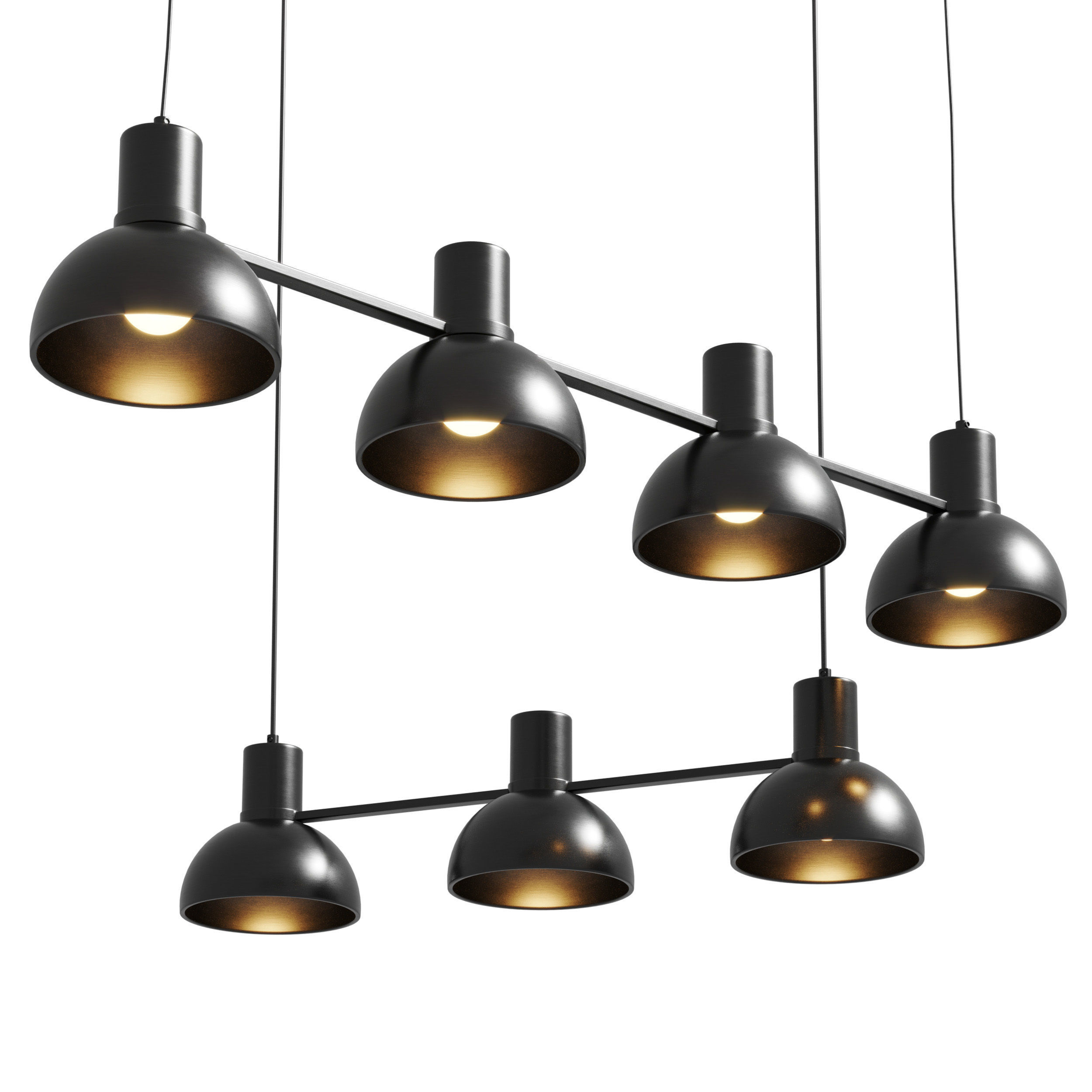 Mostrid pendant Lamp Black - Lucande Low-poly 3D model_5