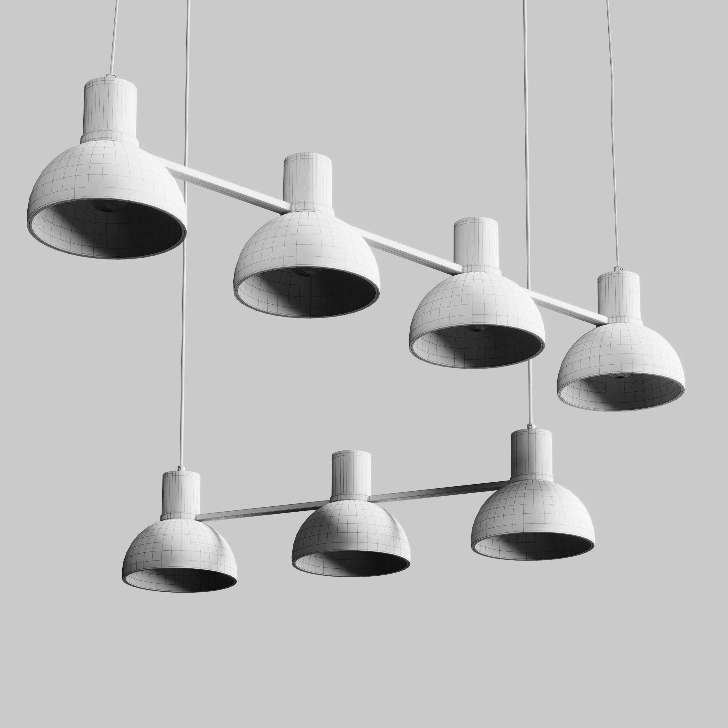 Mostrid pendant Lamp Black - Lucande Low-poly 3D model_3