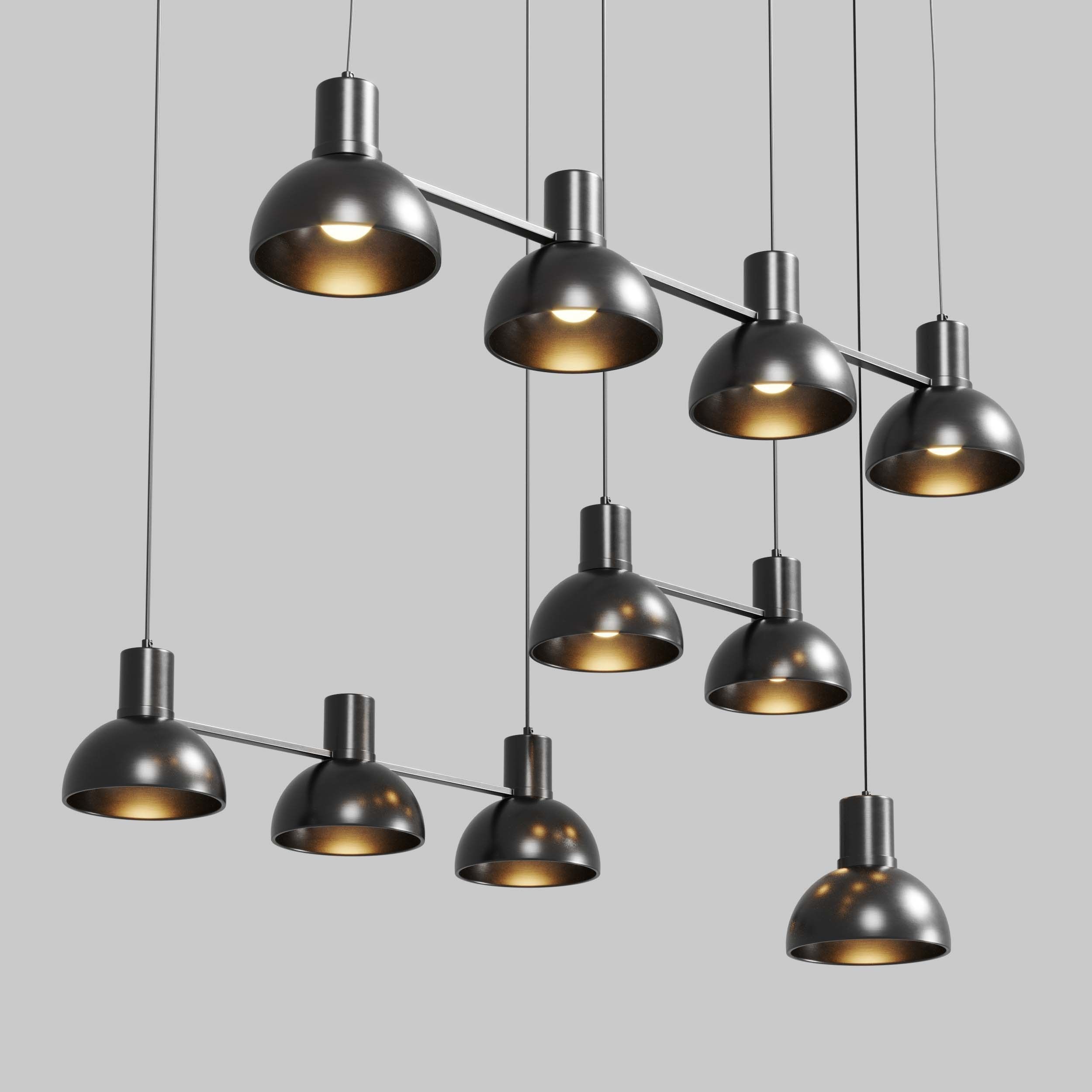 Mostrid pendant Lamp Black - Lucande Low-poly 3D model_2