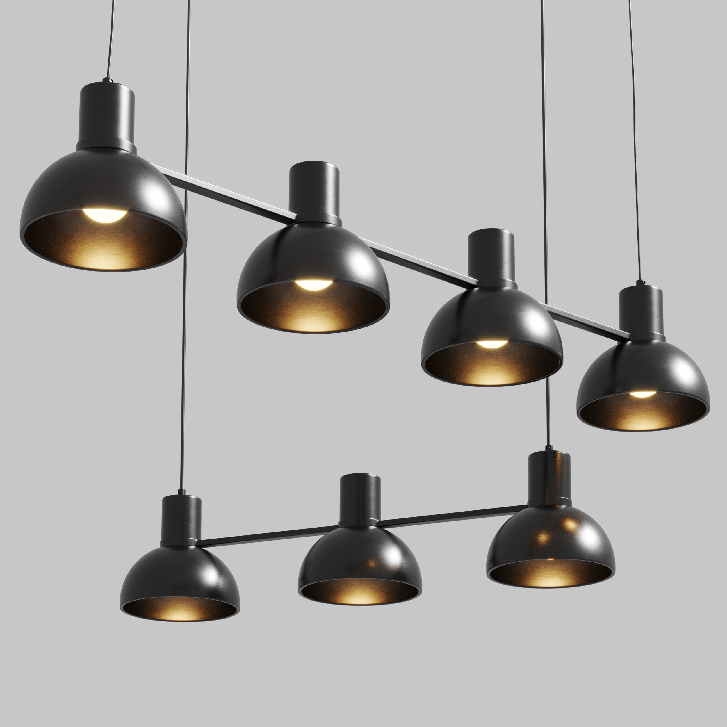 Mostrid pendant Lamp Black - Lucande Low-poly 3D model_1