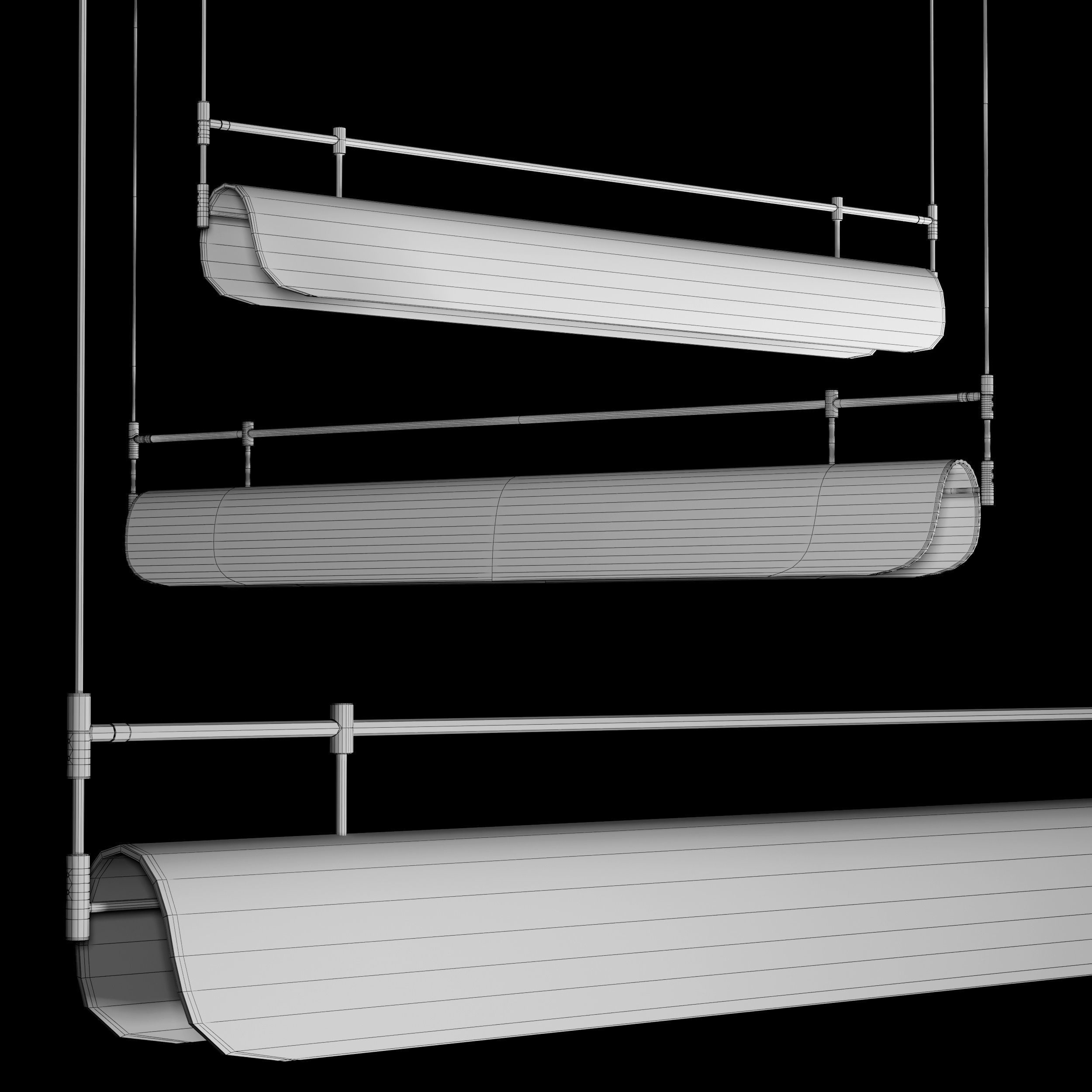 Nami Linear Chandelier Low-poly 3D model_1