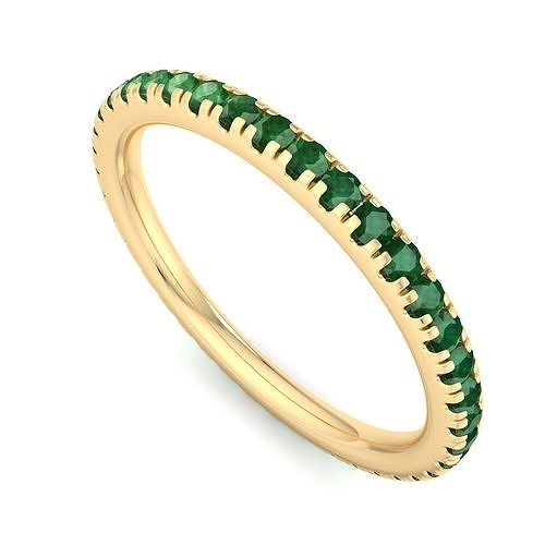 Eternity emerald stone Wedding band 3D print model