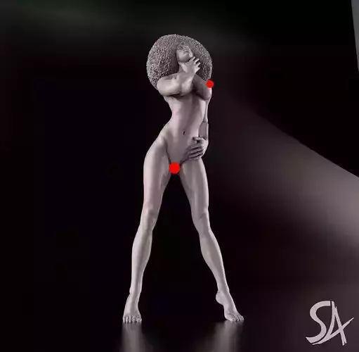 Beauty Afro girl 3D print model