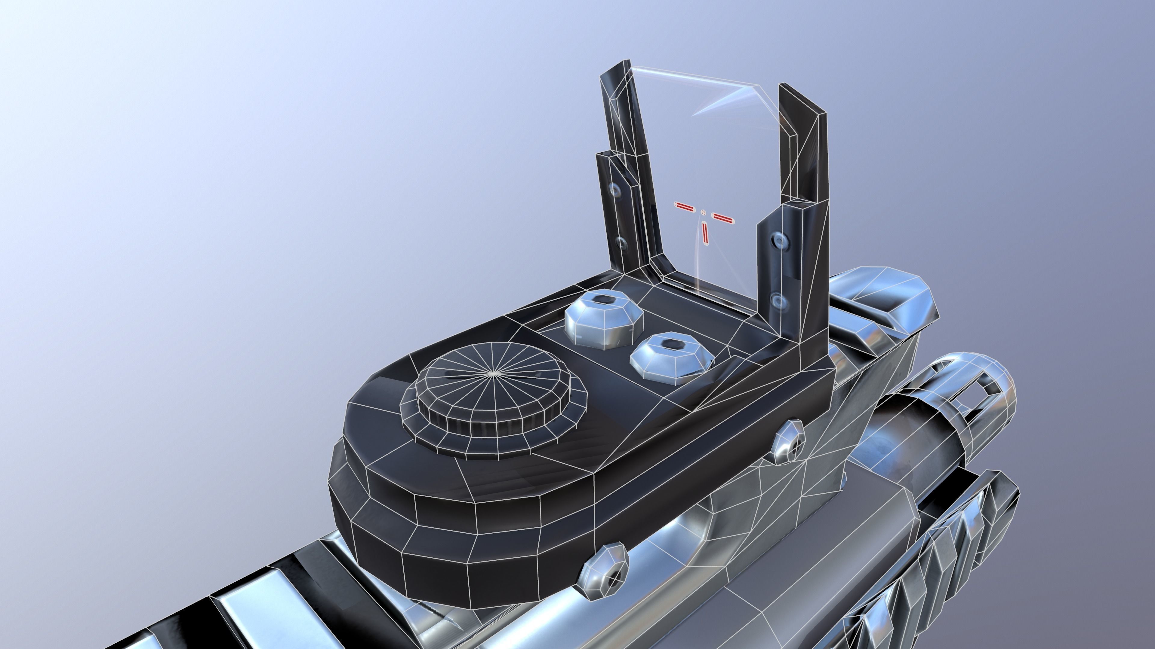 Sci-Fi  shotgun gun PBR low-poly  3D model Low-poly 3D model_20
