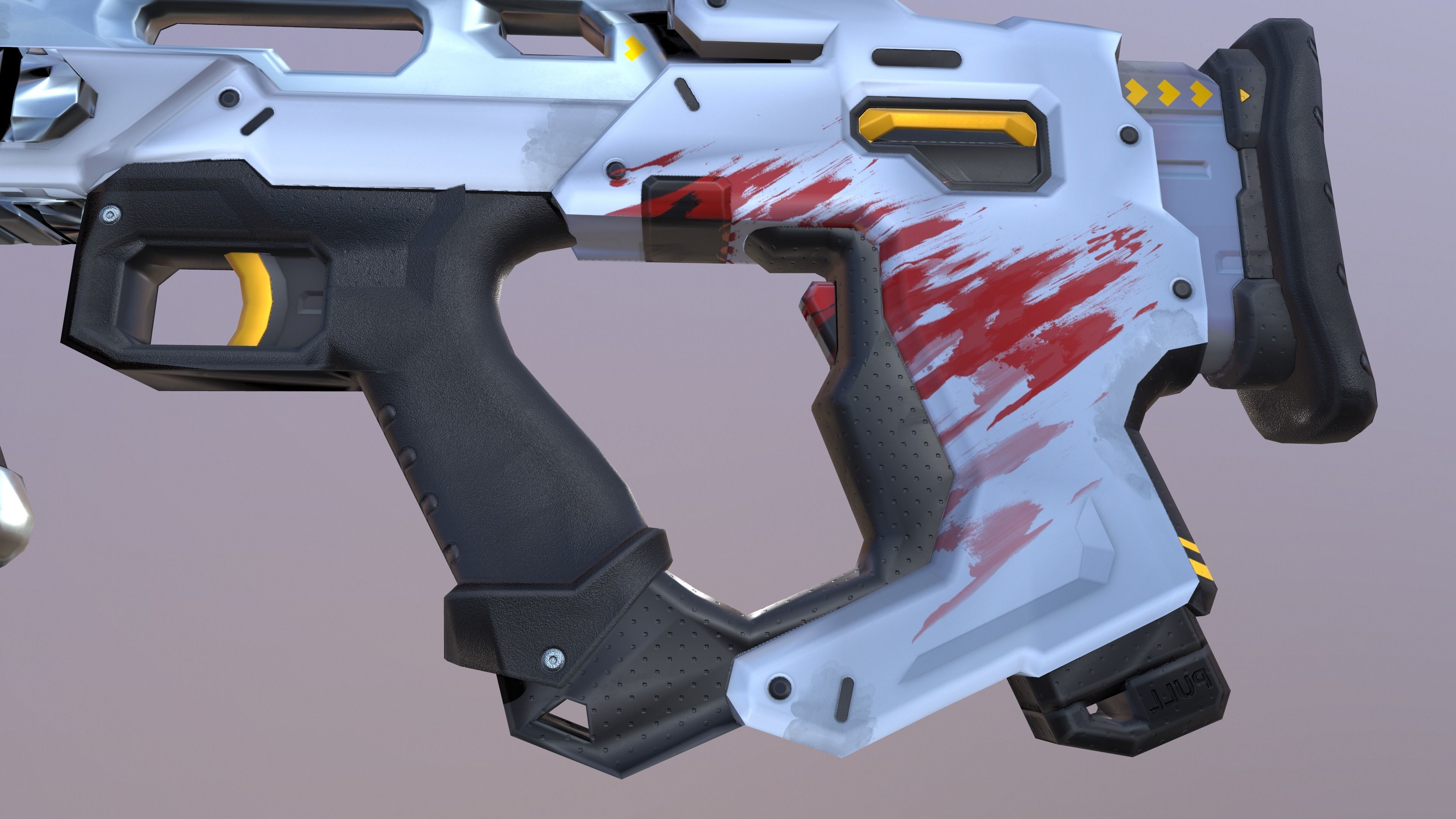 Sci-Fi  shotgun gun PBR low-poly  3D model Low-poly 3D model_17