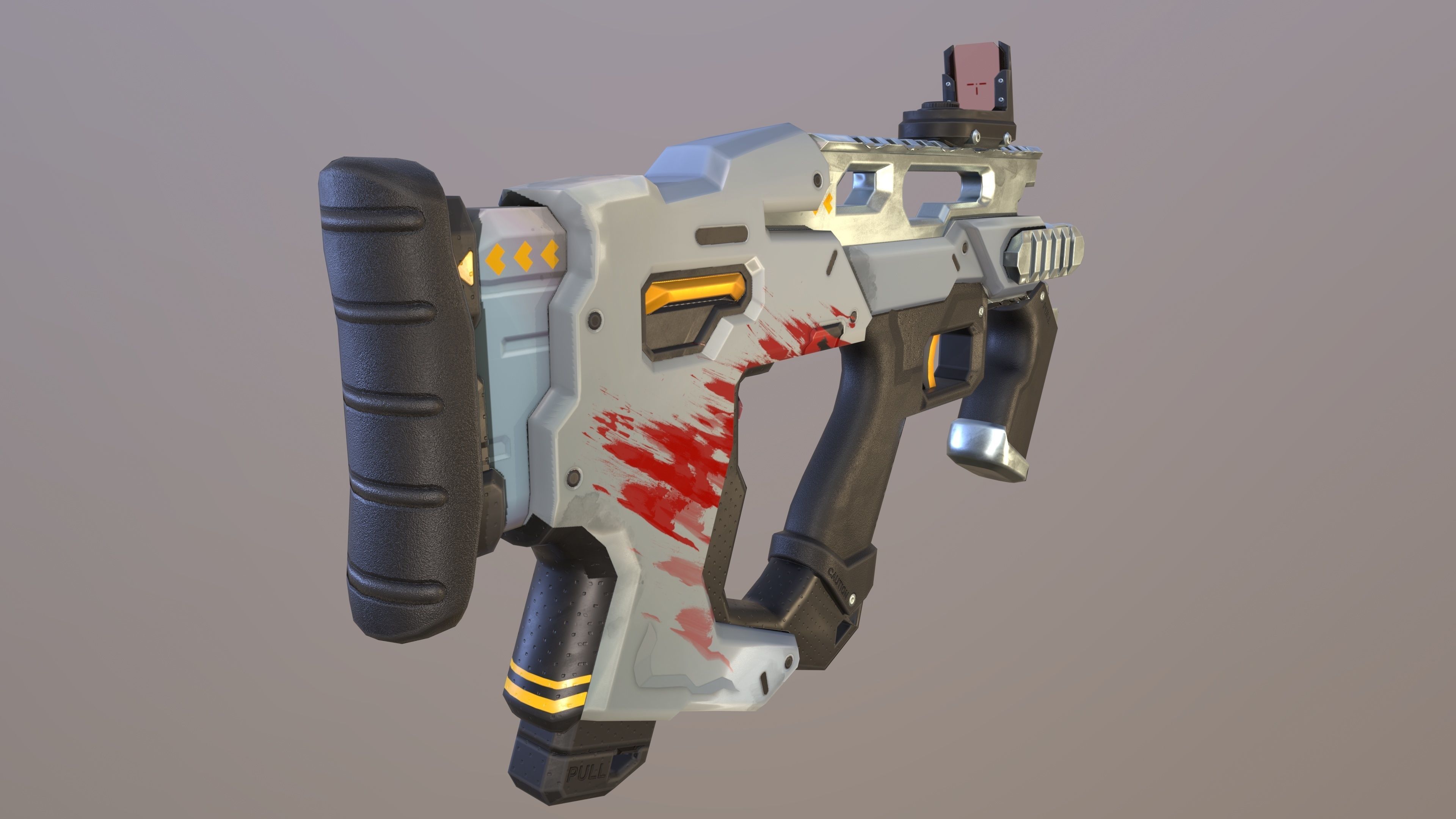 Sci-Fi  shotgun gun PBR low-poly  3D model Low-poly 3D model_3
