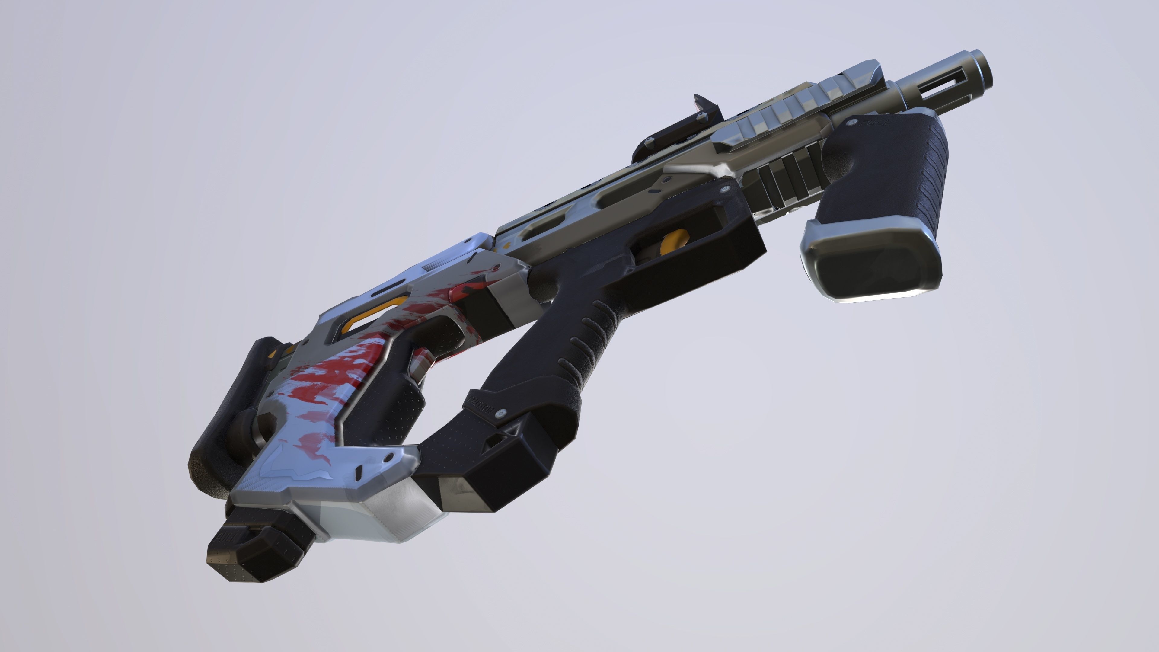 Sci-Fi  shotgun gun PBR low-poly  3D model Low-poly 3D model_10
