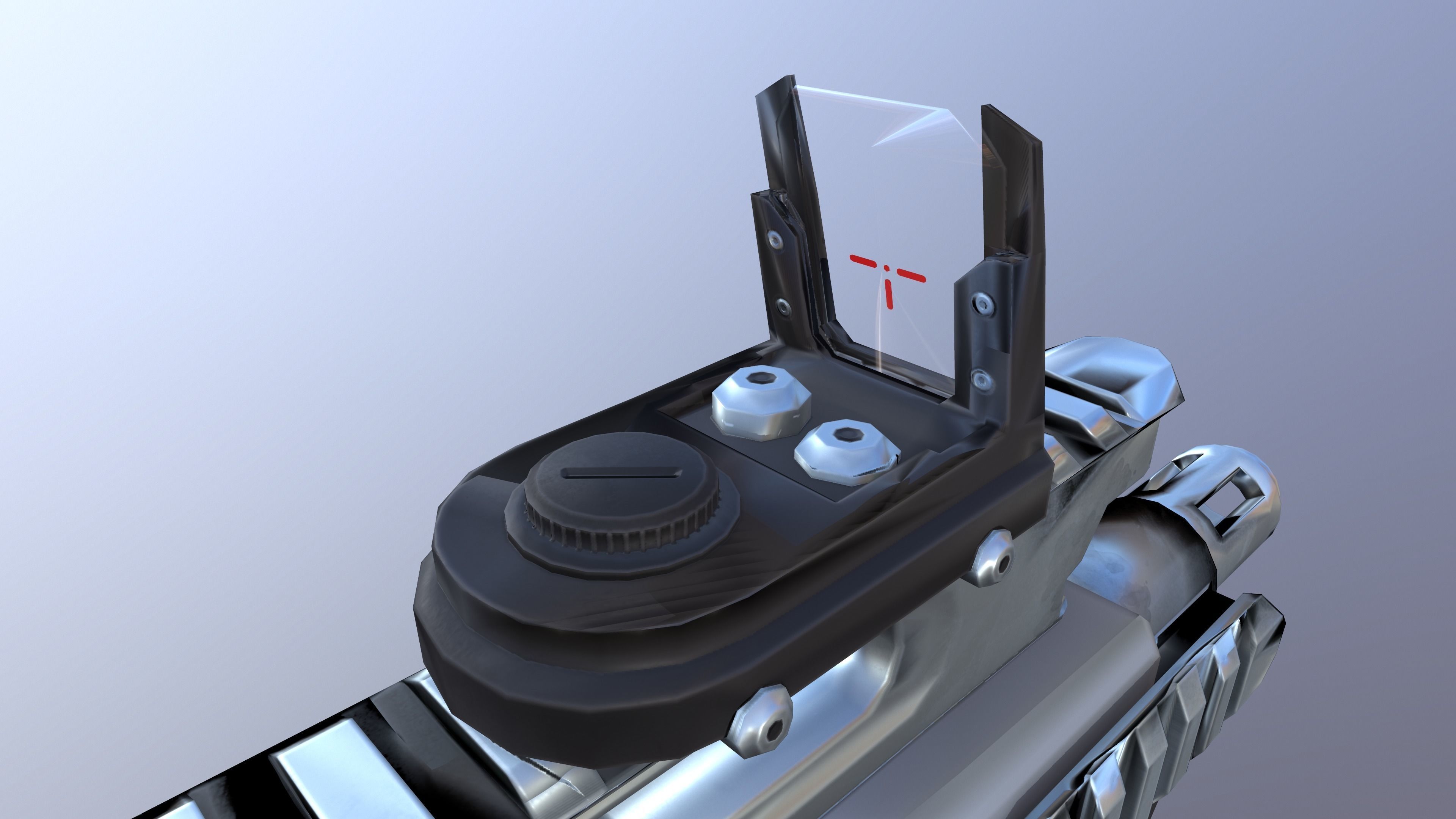 Sci-Fi  shotgun gun PBR low-poly  3D model Low-poly 3D model_19