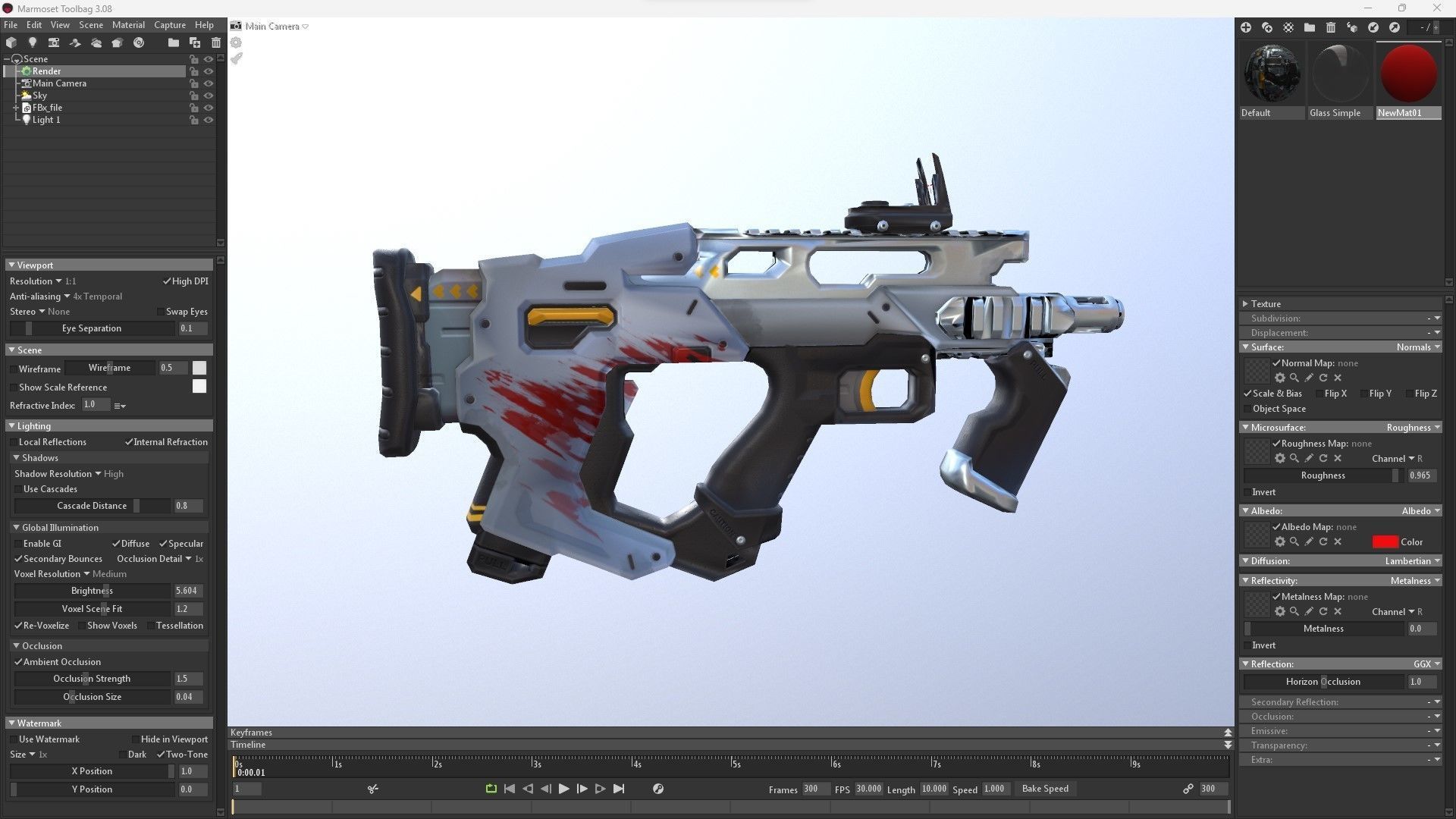 Sci-Fi  shotgun gun PBR low-poly  3D model Low-poly 3D model_26