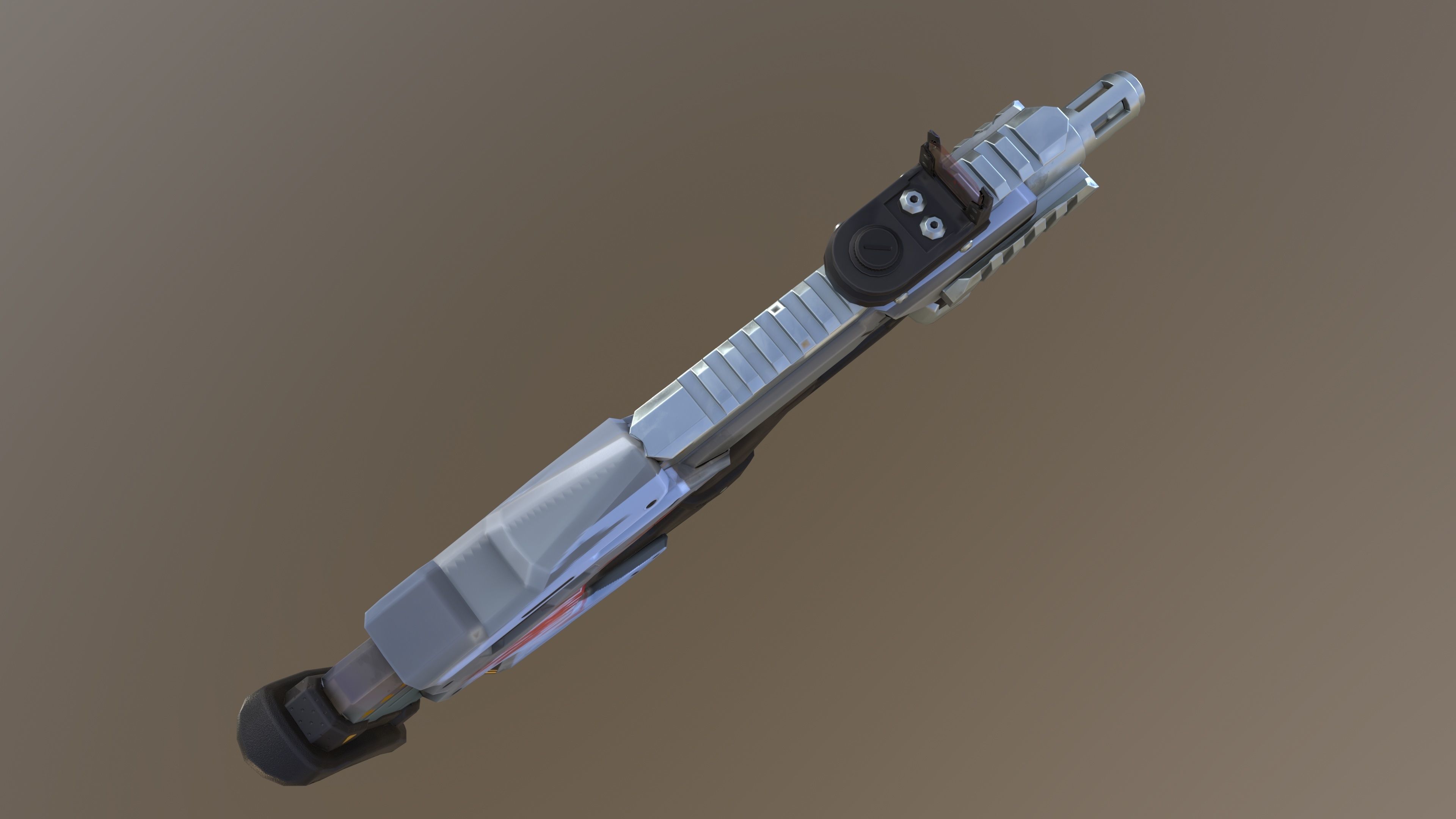 Sci-Fi  shotgun gun PBR low-poly  3D model Low-poly 3D model_9
