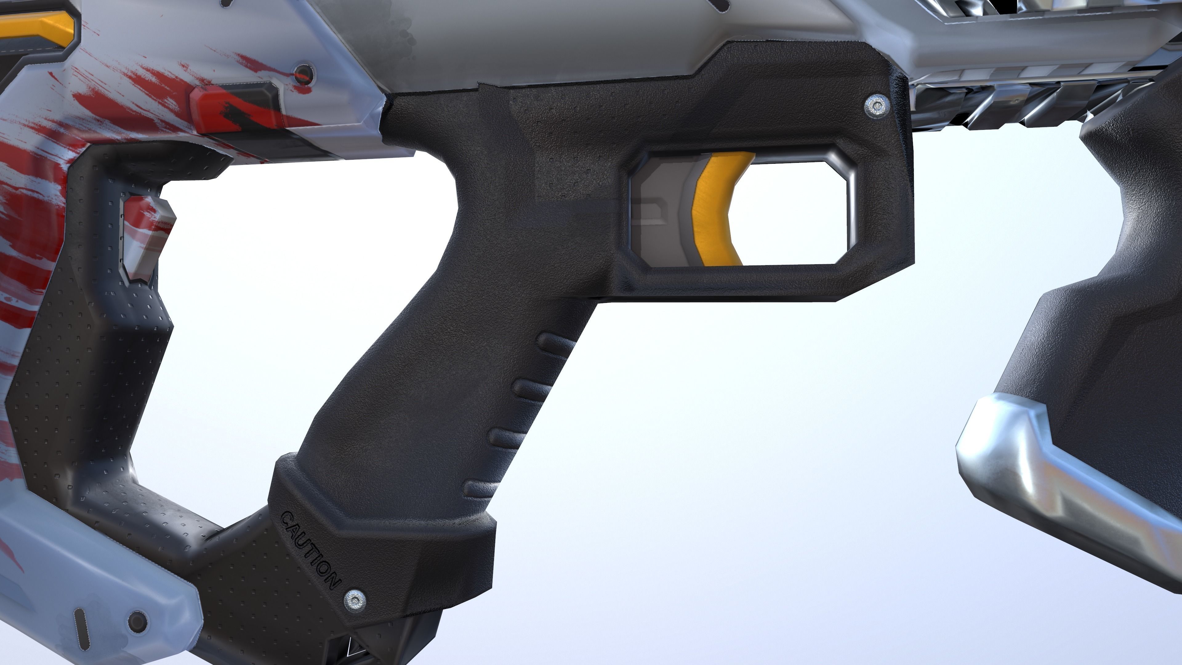 Sci-Fi  shotgun gun PBR low-poly  3D model Low-poly 3D model_21