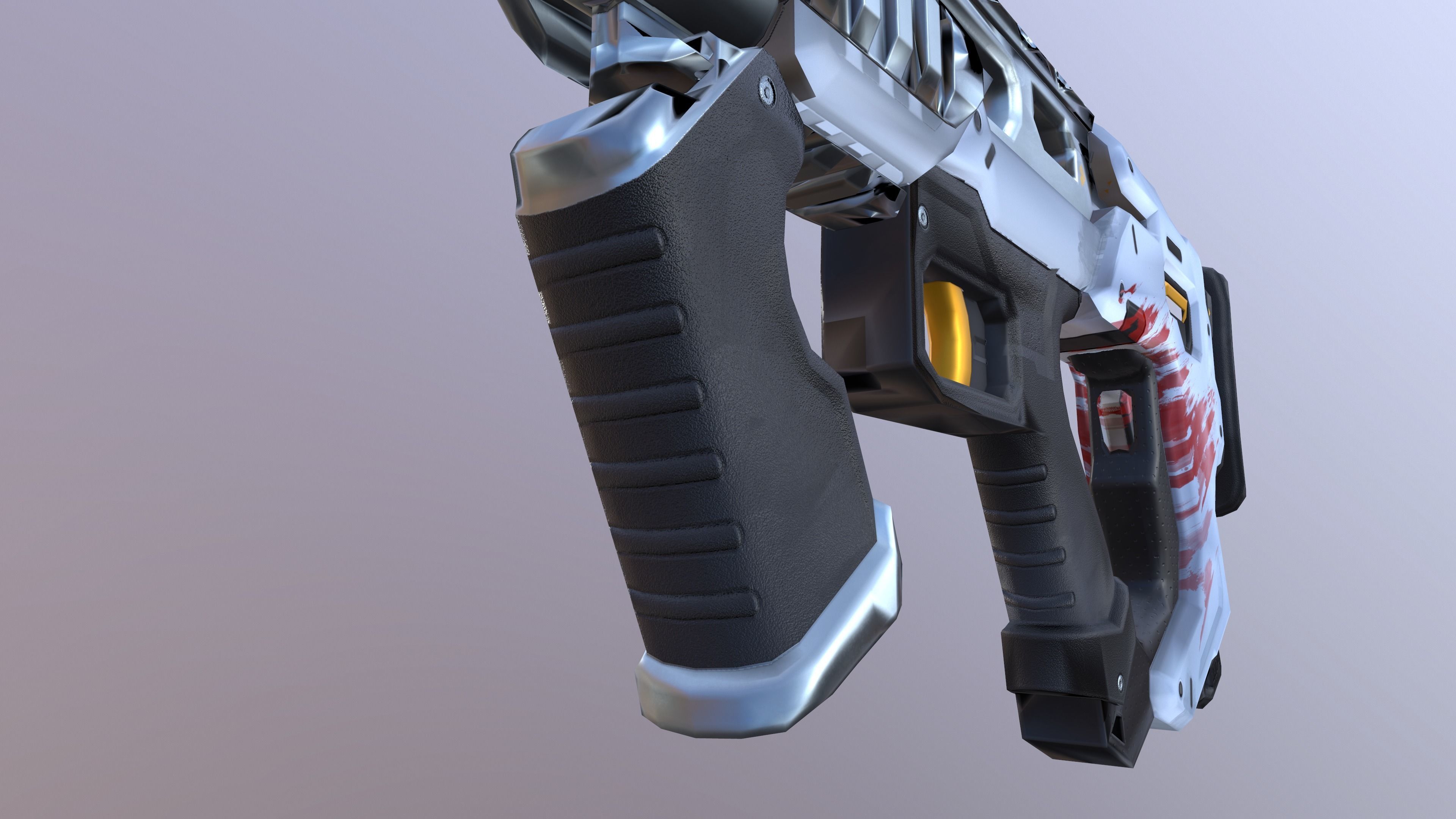 Sci-Fi  shotgun gun PBR low-poly  3D model Low-poly 3D model_27