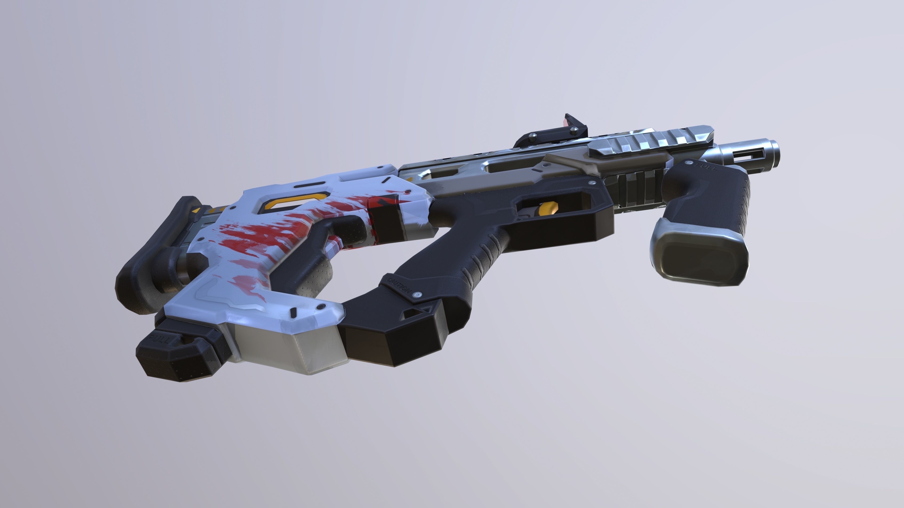 Sci-Fi  shotgun gun PBR low-poly  3D model Low-poly 3D model_11
