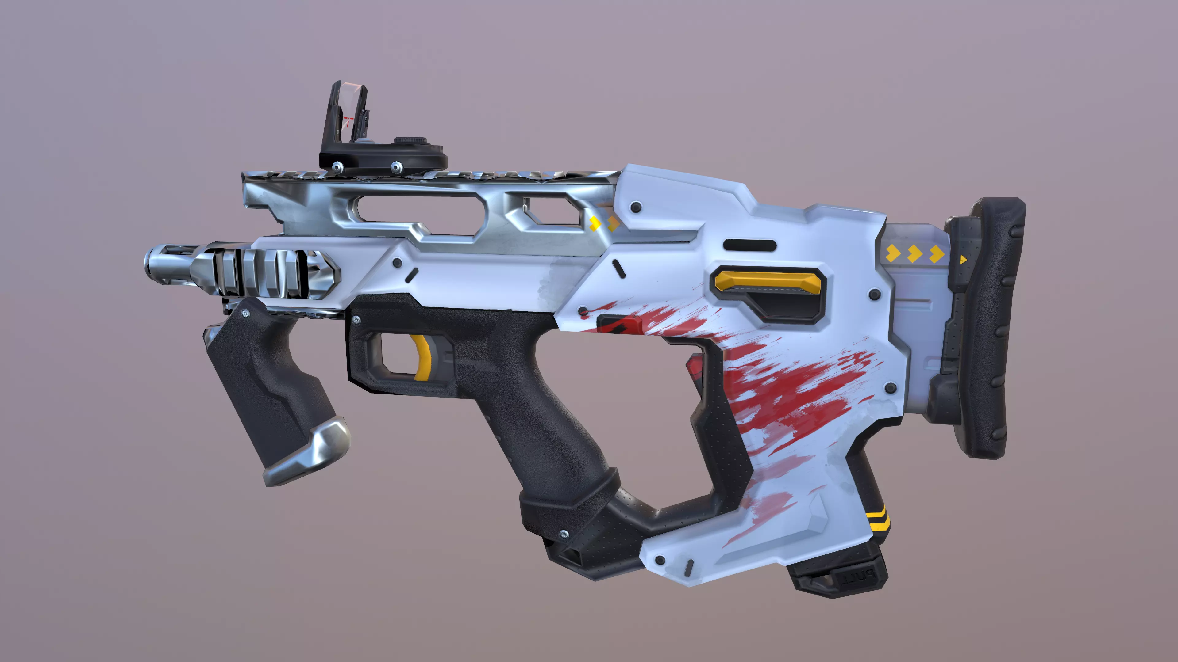 Sci-Fi  shotgun gun PBR low-poly  3D model Low-poly 3D model_0