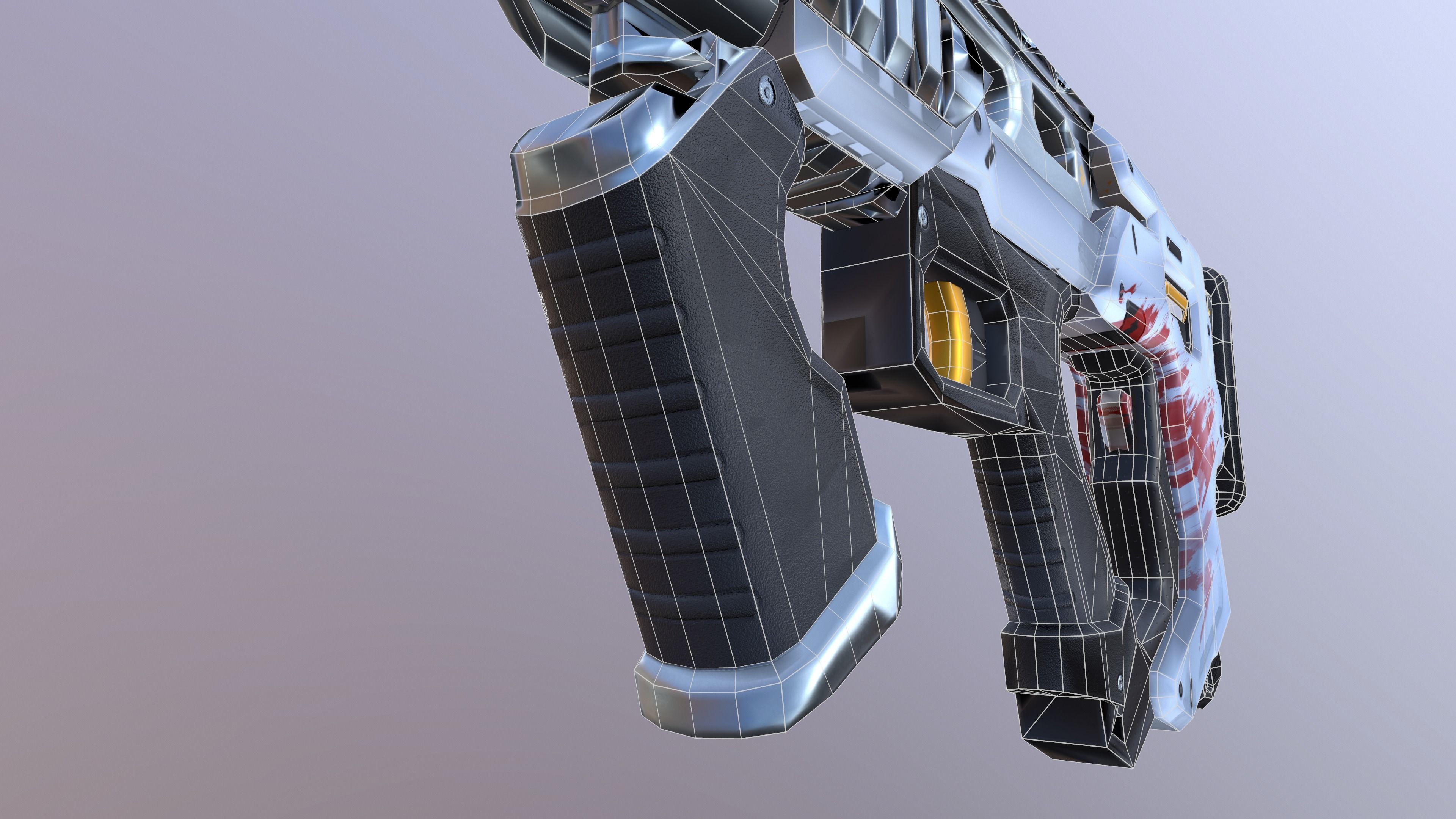 Sci-Fi  shotgun gun PBR low-poly  3D model Low-poly 3D model_23