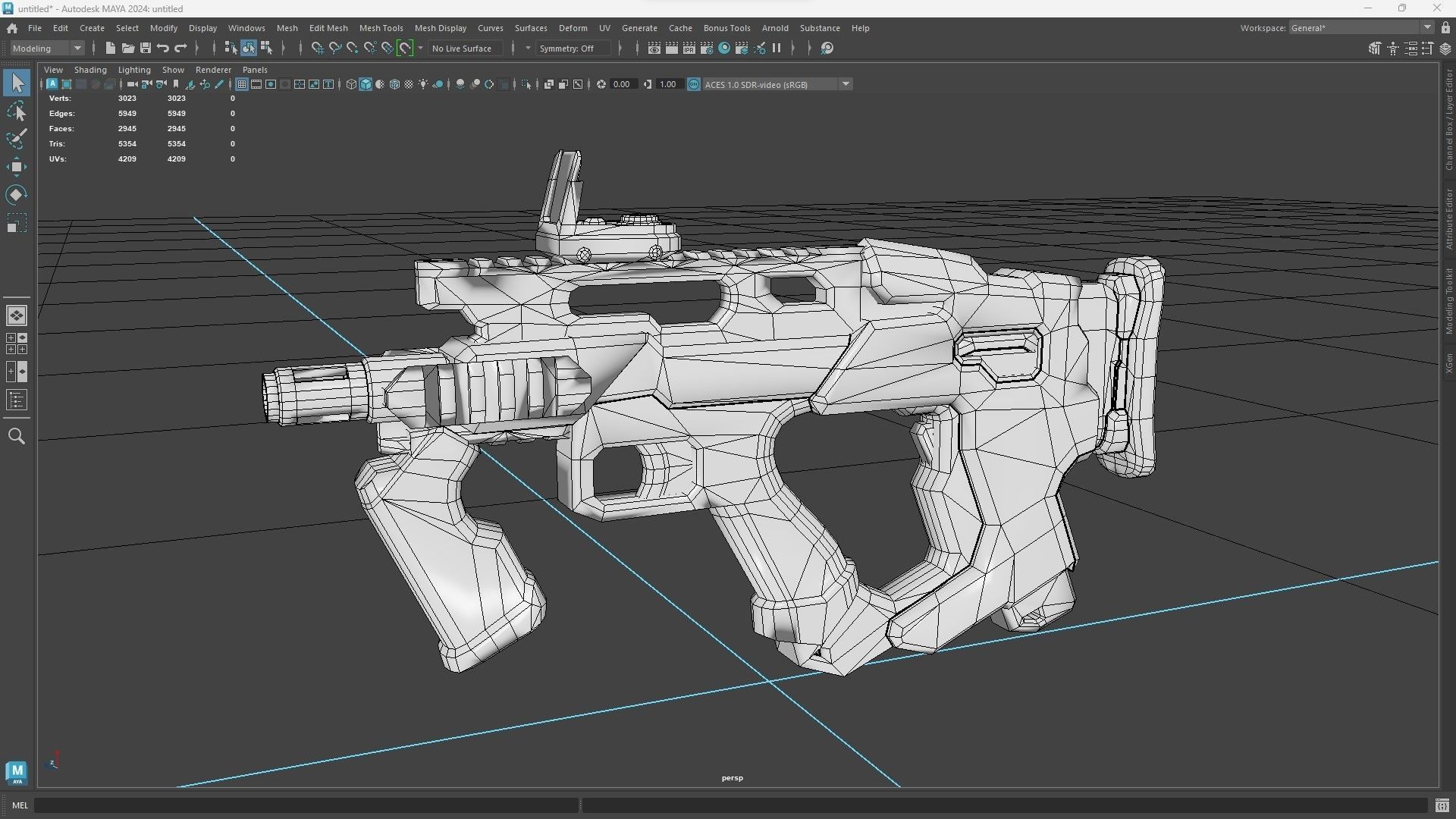 Sci-Fi  shotgun gun PBR low-poly  3D model Low-poly 3D model_30
