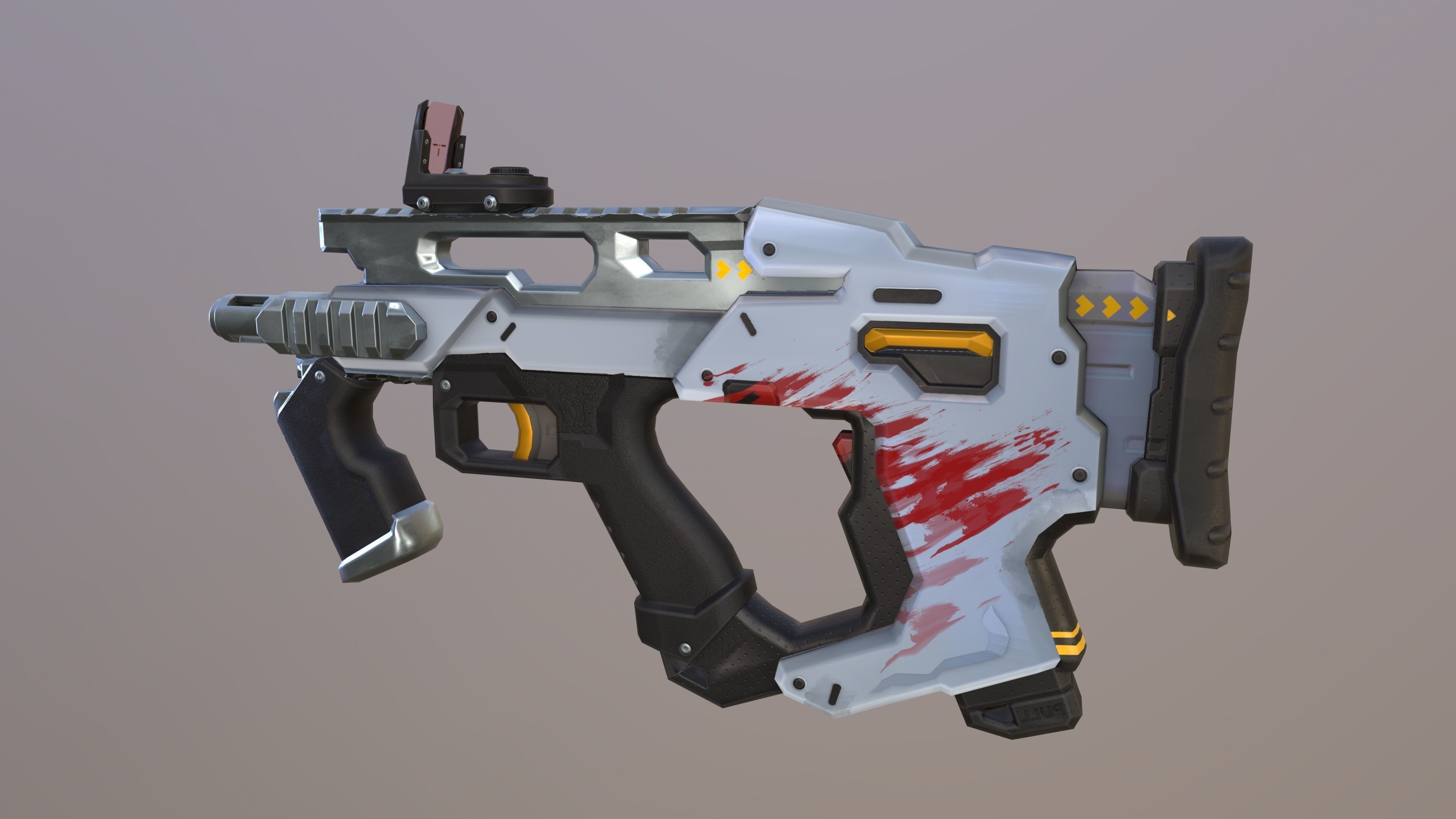 Sci-Fi  shotgun gun PBR low-poly  3D model Low-poly 3D model_8