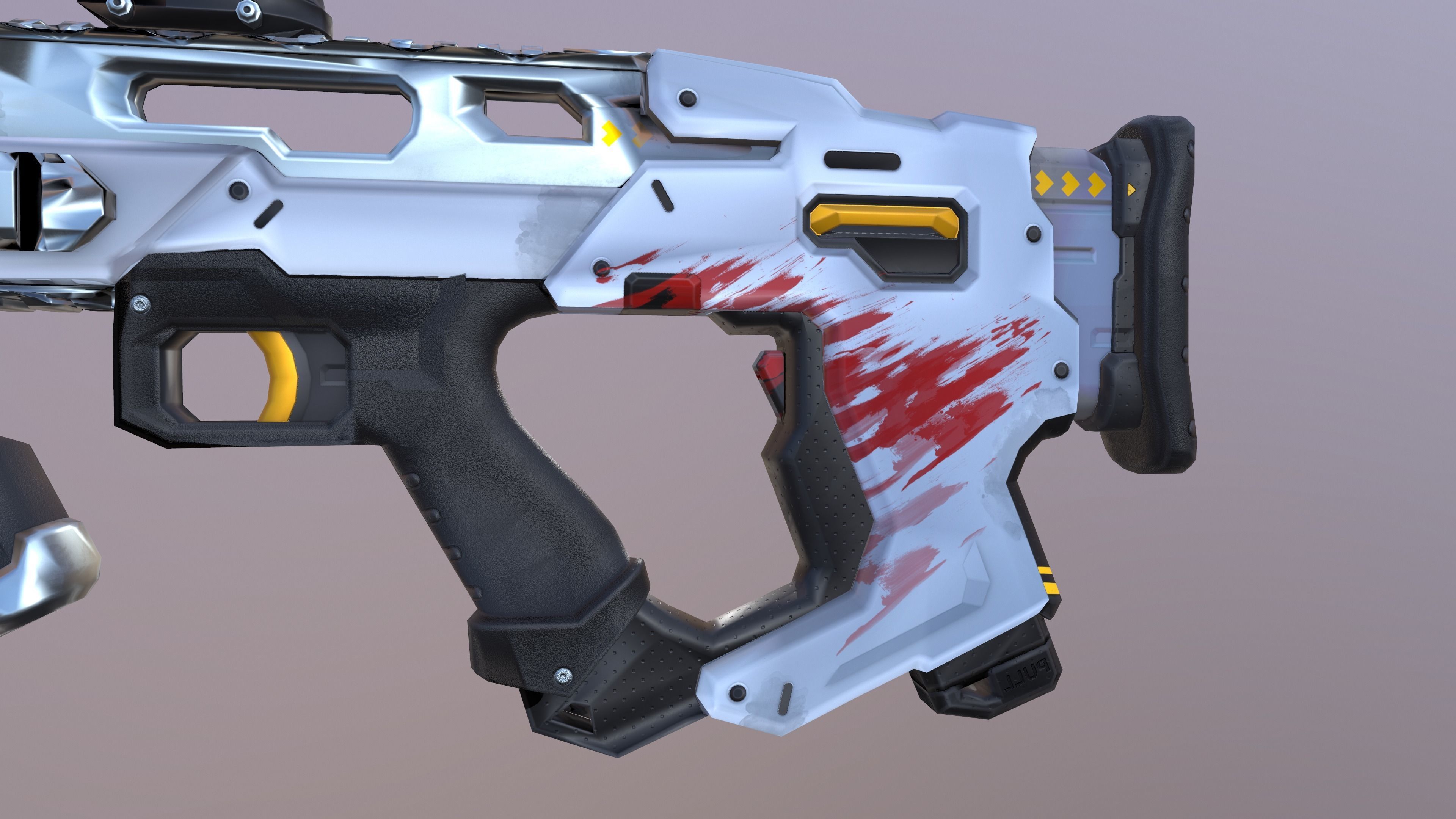 Sci-Fi  shotgun gun PBR low-poly  3D model Low-poly 3D model_14