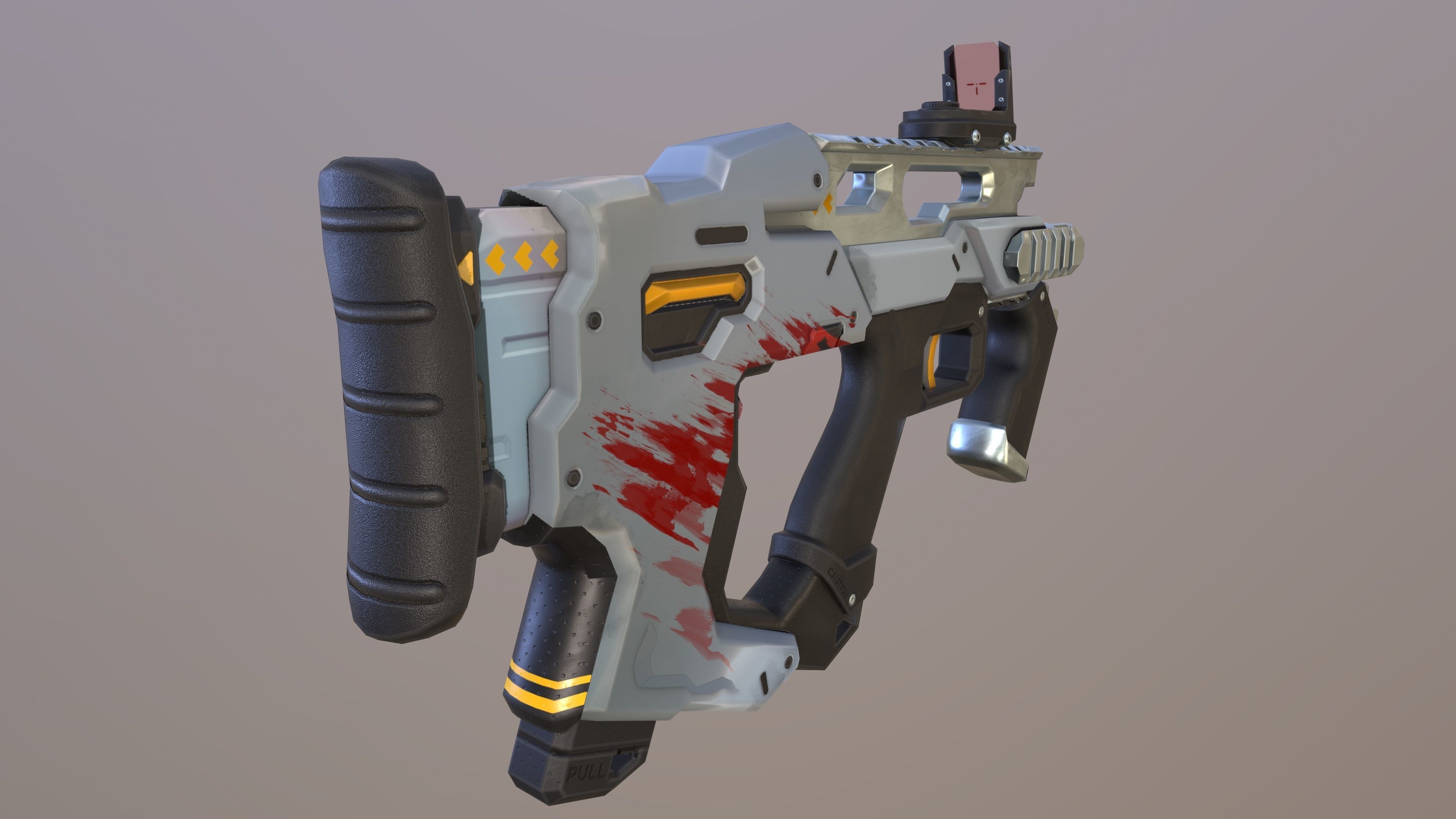 Sci-Fi  shotgun gun PBR low-poly  3D model Low-poly 3D model_5