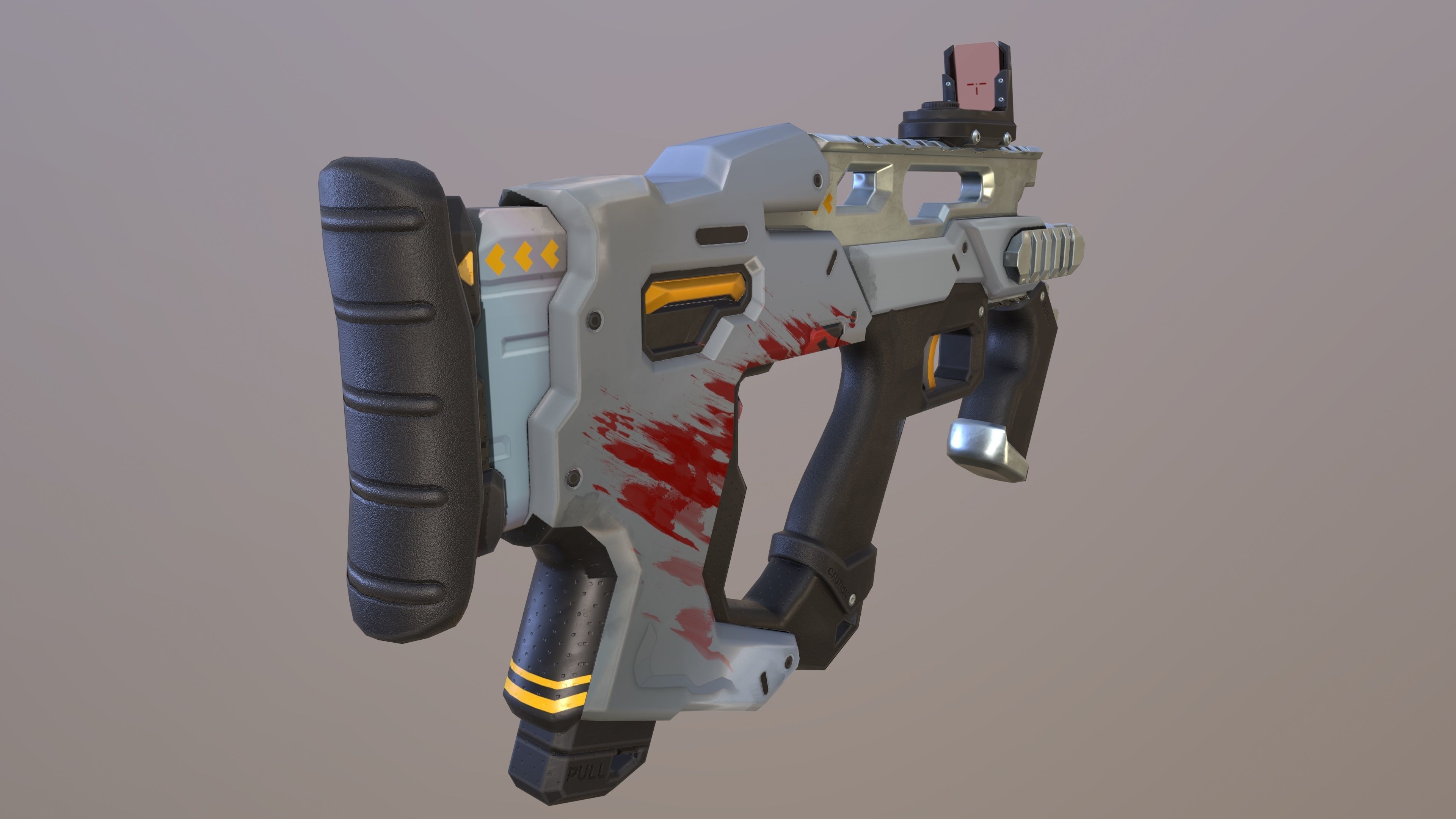 Sci-Fi  shotgun gun PBR low-poly  3D model Low-poly 3D model_4