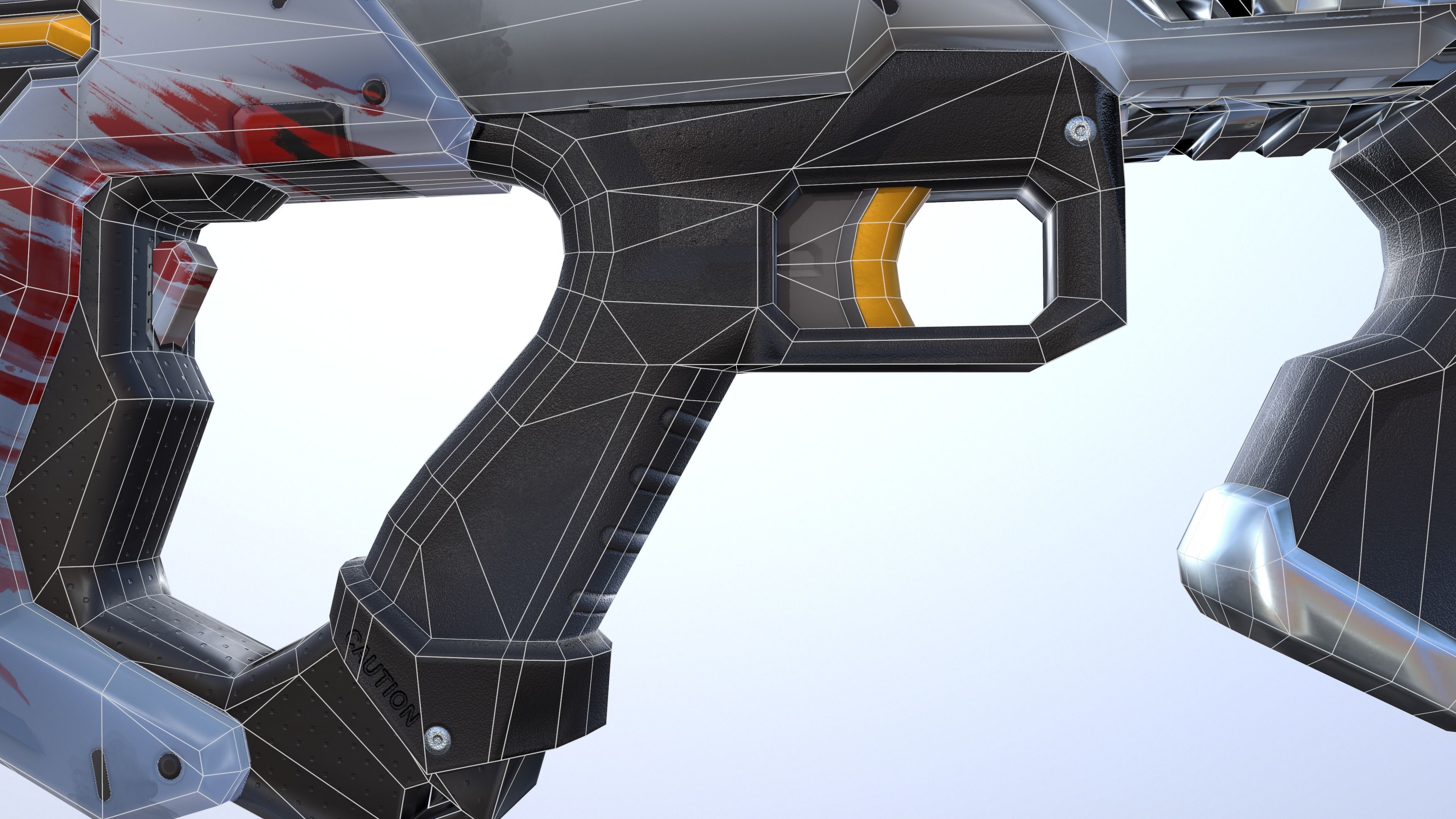 Sci-Fi  shotgun gun PBR low-poly  3D model Low-poly 3D model_24
