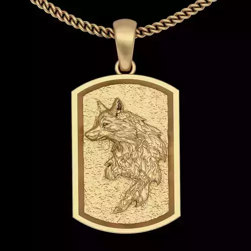 fox pendant silver gold jewelry printable 3d model