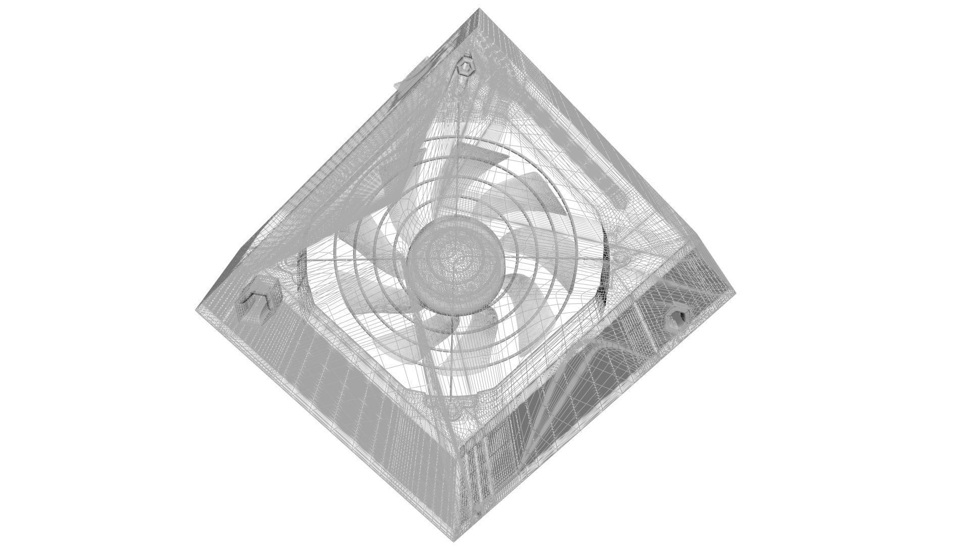 Black Power Supply Unit With Spinning Fan 3D model_20