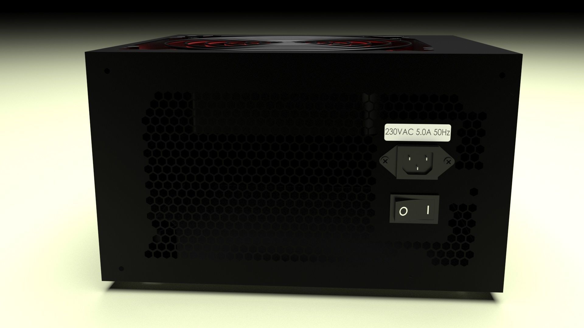 Black Power Supply Unit With Spinning Fan 3D model_31