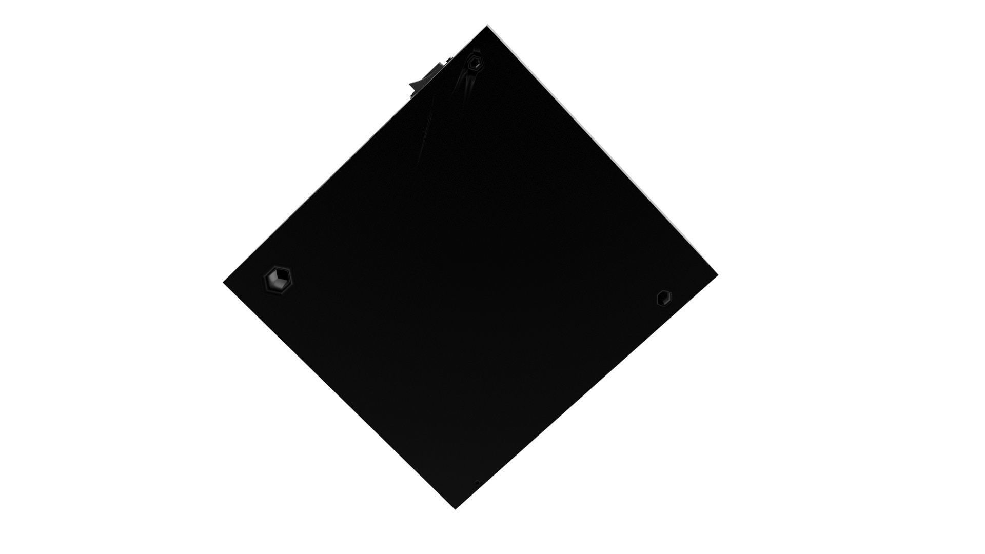 Black Power Supply Unit With Spinning Fan 3D model_5