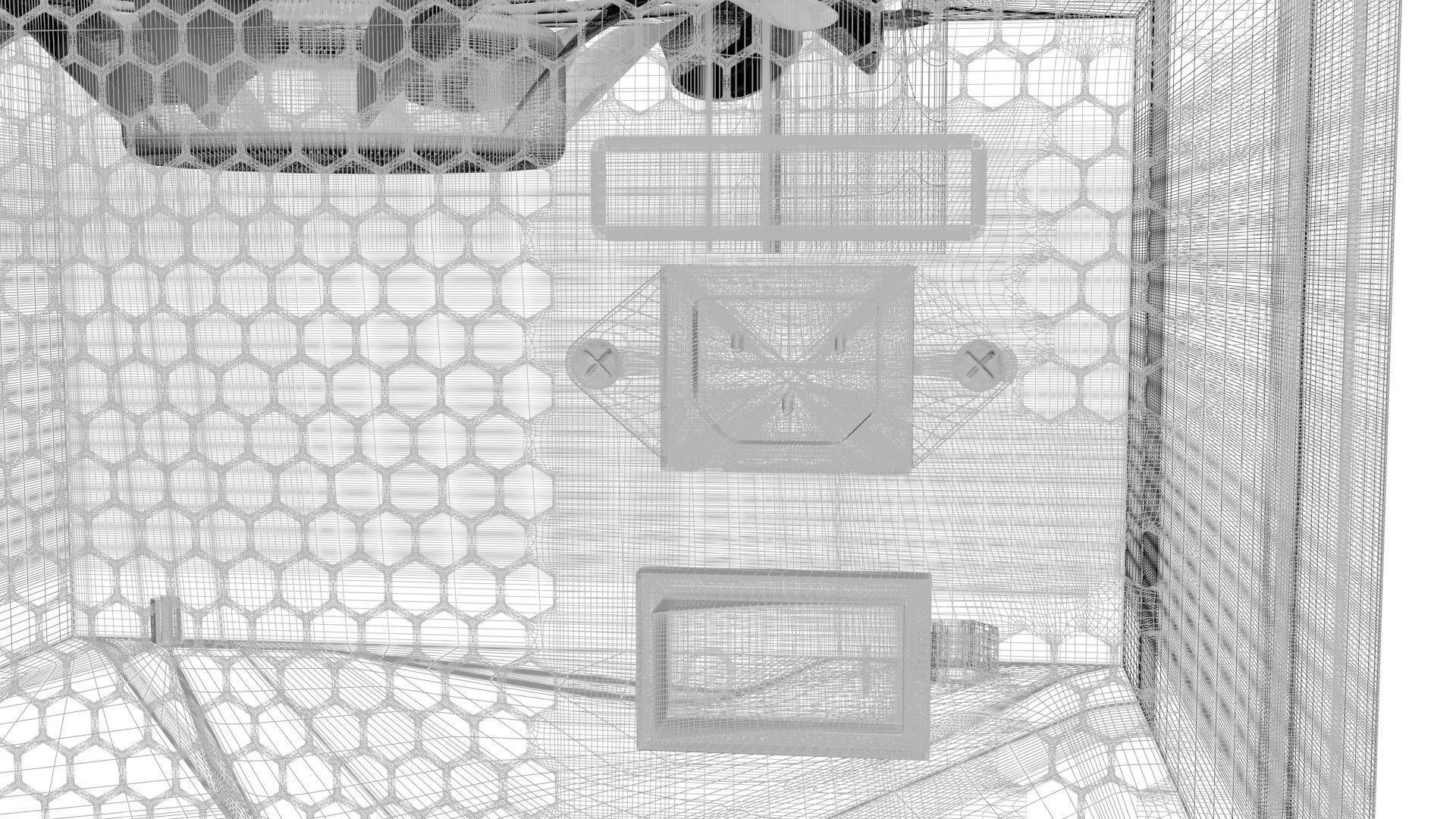 Black Power Supply Unit With Spinning Fan 3D model_21