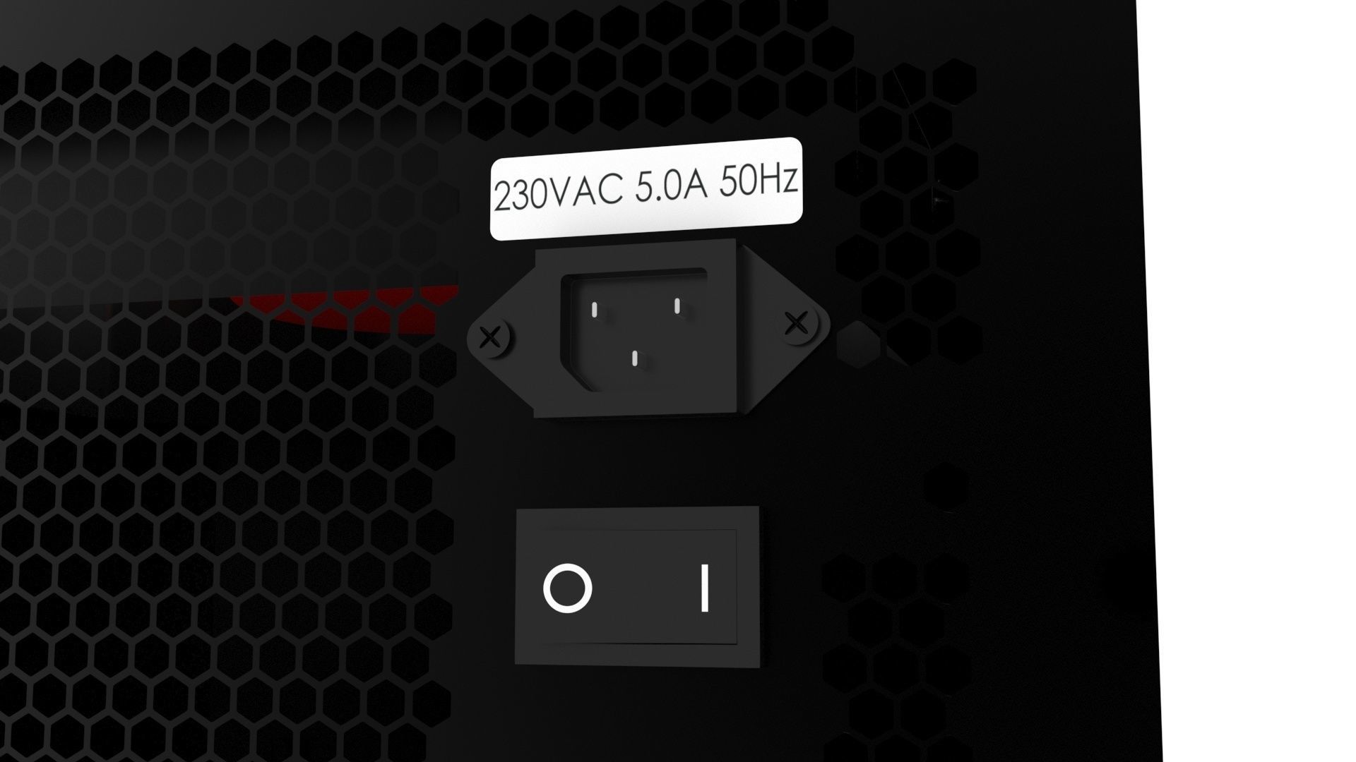 Black Power Supply Unit With Spinning Fan 3D model_7