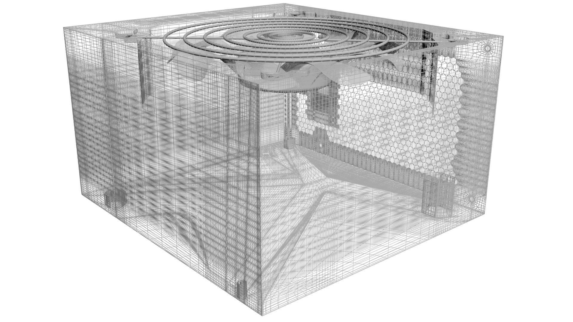 Black Power Supply Unit With Spinning Fan 3D model_18
