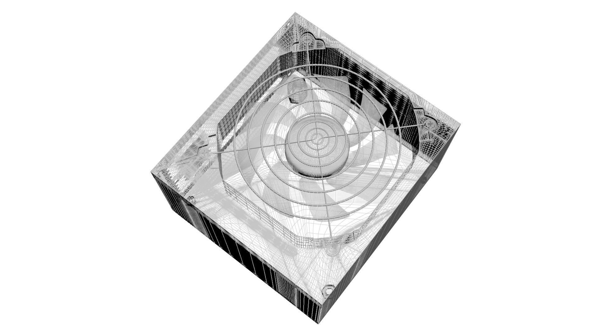 Black Power Supply Unit With Spinning Fan 3D model_17