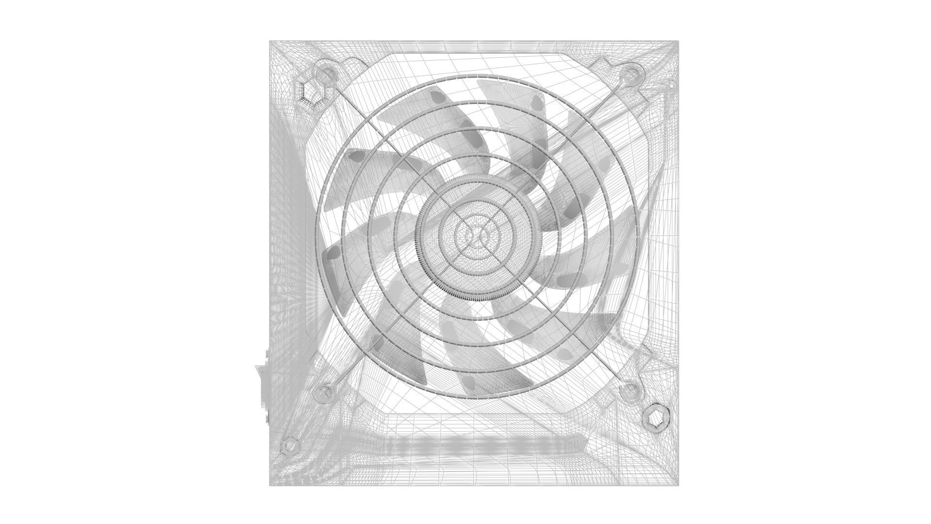 Black Power Supply Unit With Spinning Fan 3D model_22