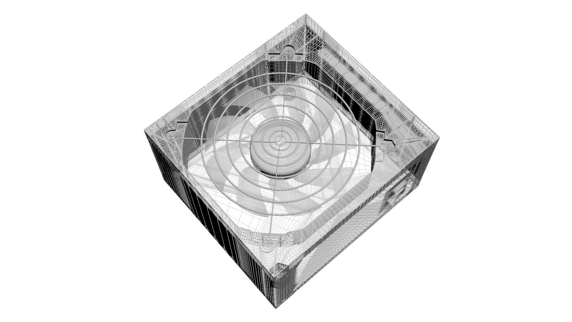 Black Power Supply Unit With Spinning Fan 3D model_19