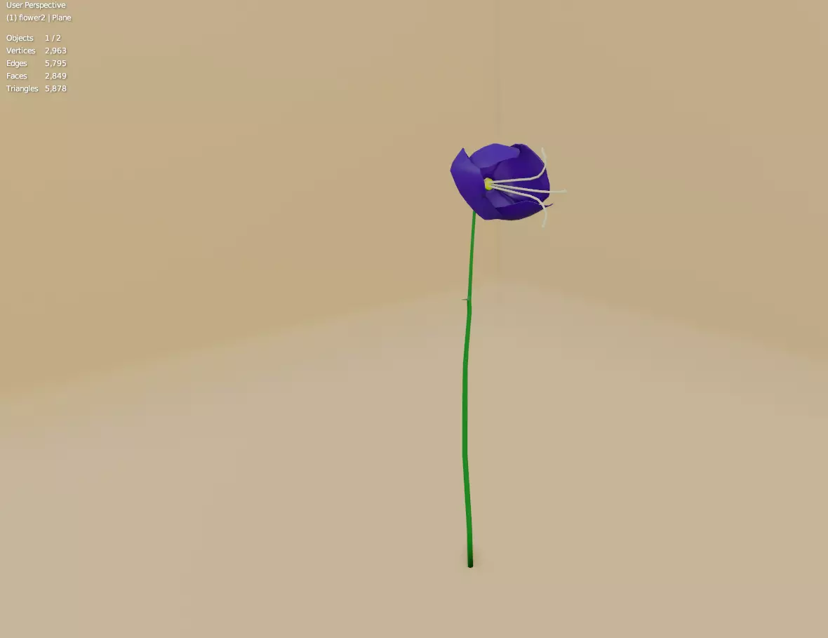 flower2 Free low-poly 3D model_0
