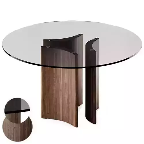 ALAN Round Glass Dining Table by Porada 