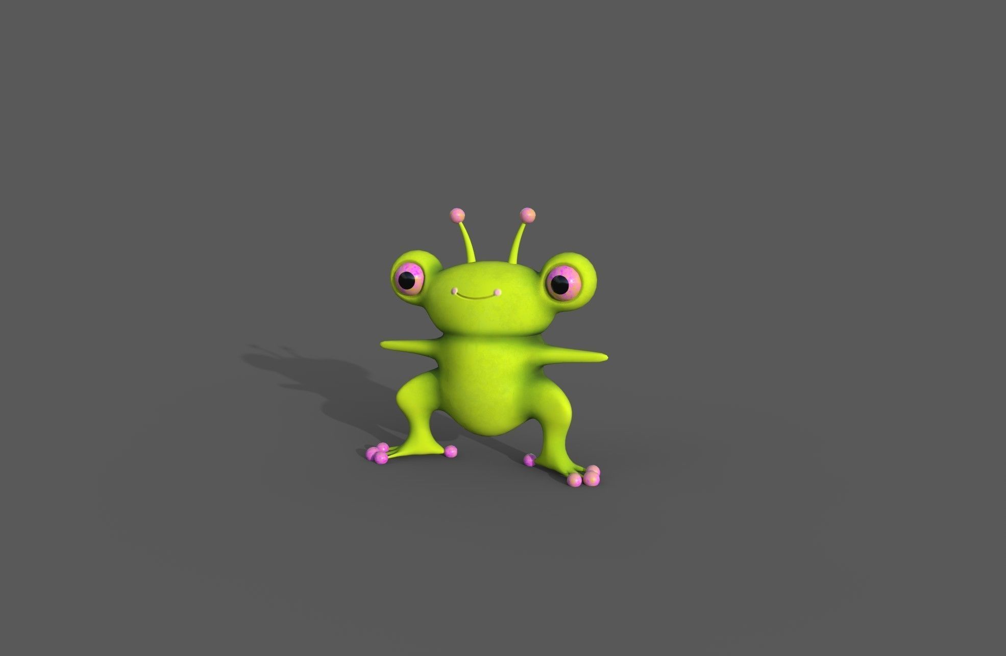 Ribbit Low-poly 3D model_4