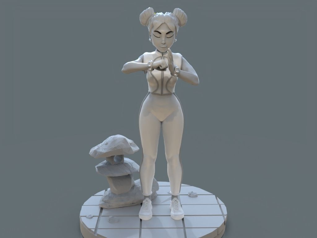 Chun Li Stylized 3D print model_9
