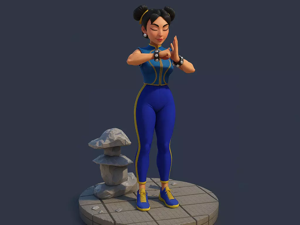 Chun Li Stylized 3D print model_0