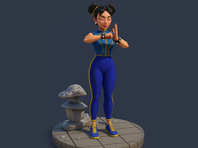 Chun Li Stylized 3D print model